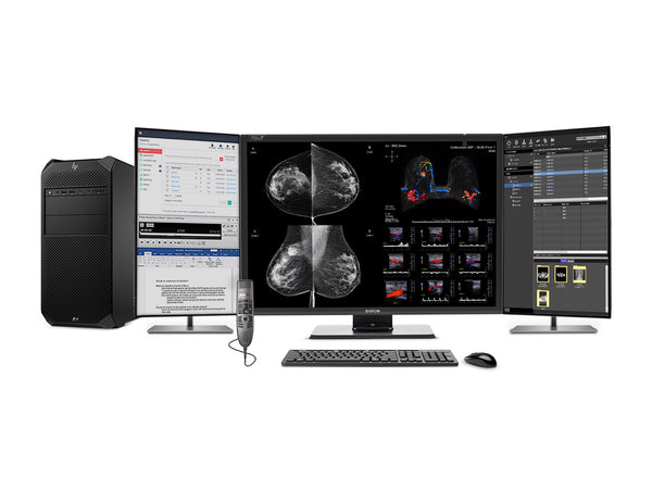 Complete Mammography Reading Station | Barco Nio MDNC-12130 12MP Color | HP Z4 G5 Workstation | Dictation Mic | Worklist Monitors (12130Z4G5)