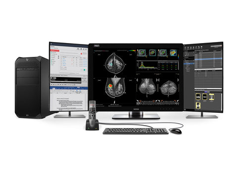 Estação Completa de Leitura de Mamografia | Barco Coronis UNITI 12MP | Estação de trabalho HP Z4 G5 | Microfone de Ditado | Monitores de lista de trabalho (12133Z4G5R)