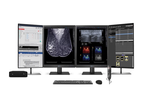 Complete Mammography Reading Station | LG 5MP 21" Color | HP Z2 Mini G9 Workstation | Dictation Mic | Worklist Monitors (21HQ613DZ2MNG9)