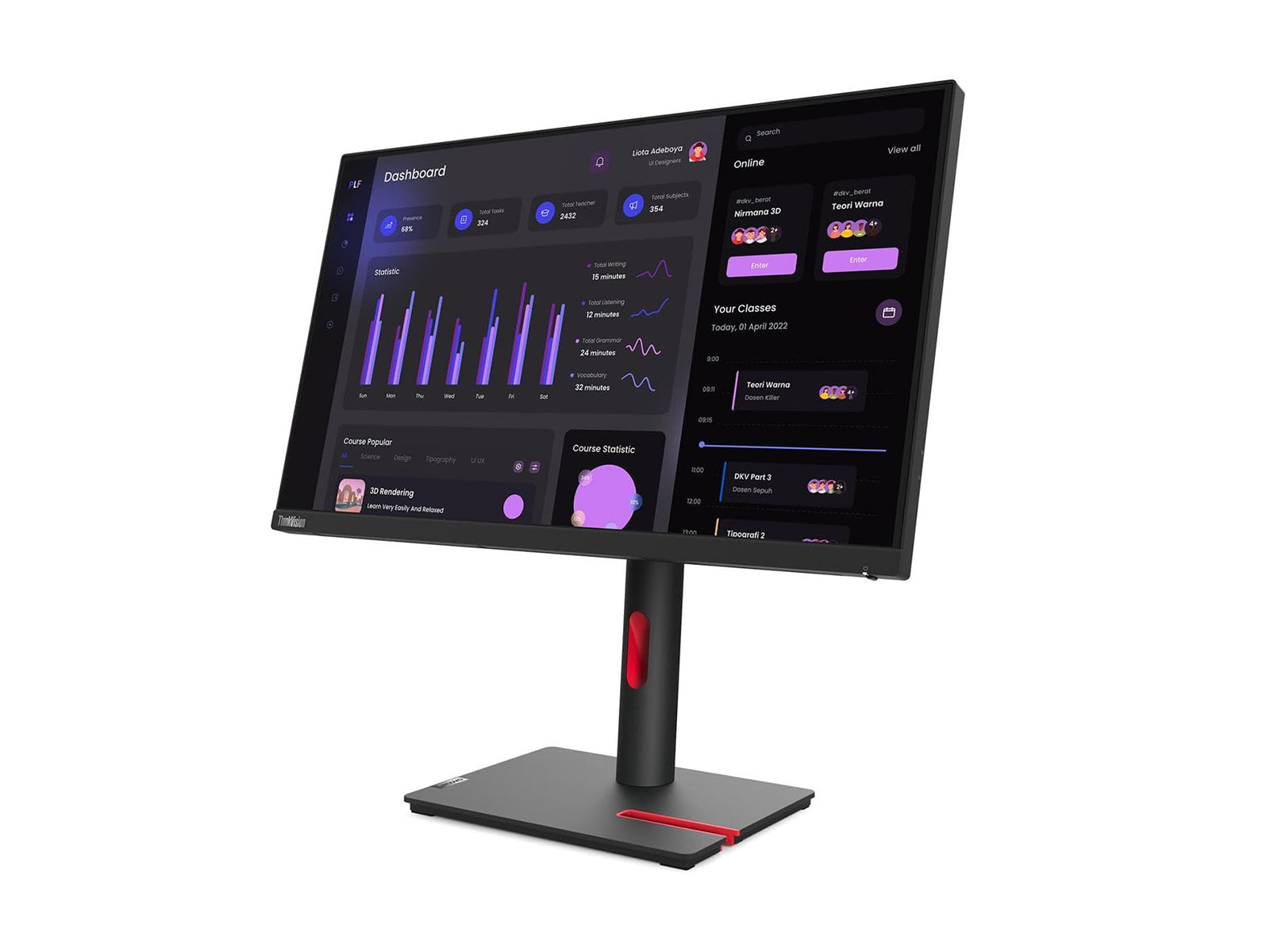 Lenovo ThinkVision T24i-30 24" Full HD 1920 x 1080 Color LED Display Monitor (63CFMAR1US)