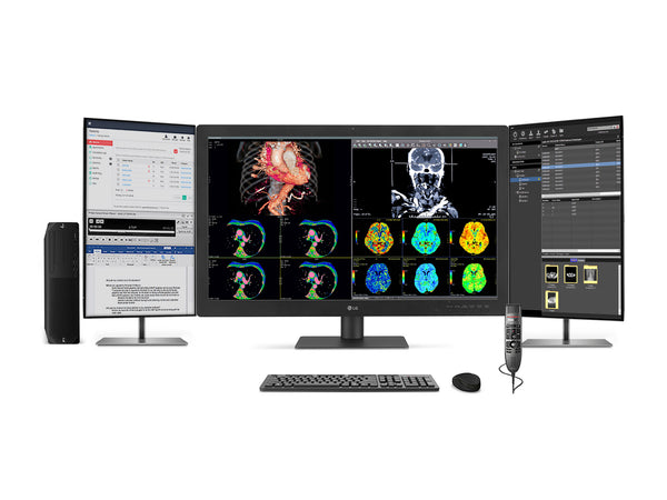 Complete PACS General Radiology Station | LG 32HQ713D 8MP 32" Diagnostic Fusion Color | HP Z2 G9 SFF Workstation | Dictation Mic | Worklist Monitor (32HQ713DZ2G9SFF)