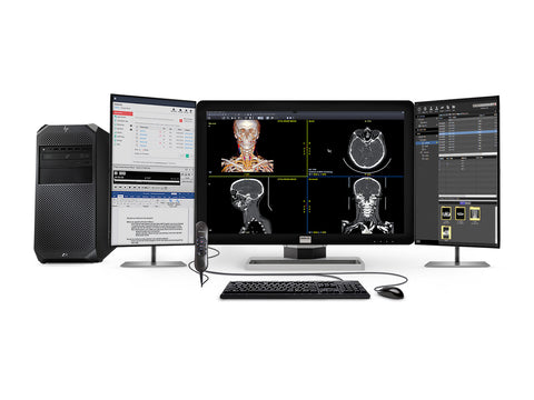 Komplette PACS-Station für allgemeine Radiologie | Barco 6MP Farb-LED-Anzeige | HP Z4 G5 Workstation | Diktiermikrofon | Arbeitslisten-Monitor (6430Z4G5)