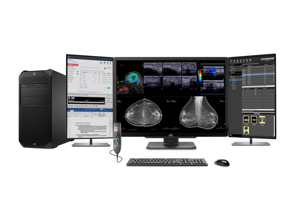 Complete Mammography Reading Station | JVC Totoku CL-S1200 12MP Color Display | HP Z4 G5 Workstation | Dictation Mic | Worklist Monitors (CLS1200Z4G5)