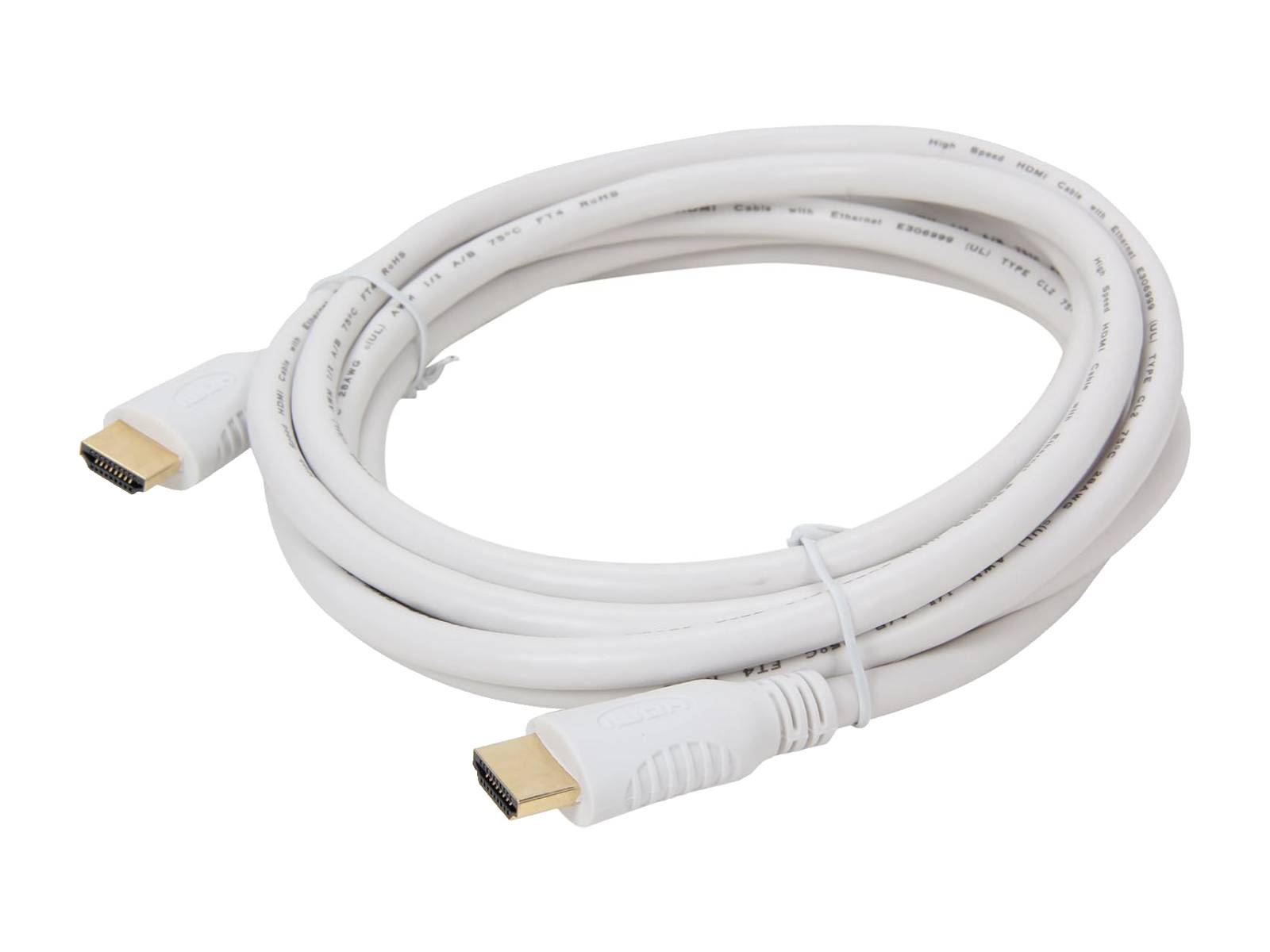 Monitors.com High Speed HDMI to HDMI Cable with Ethernet 6ft (White)