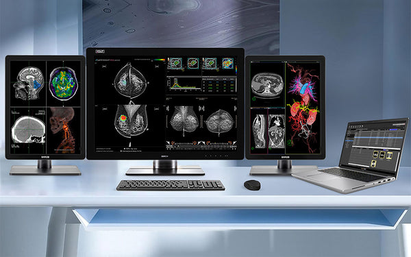 Suporte ao monitor triplo para precisão de diagnóstico aprimorada