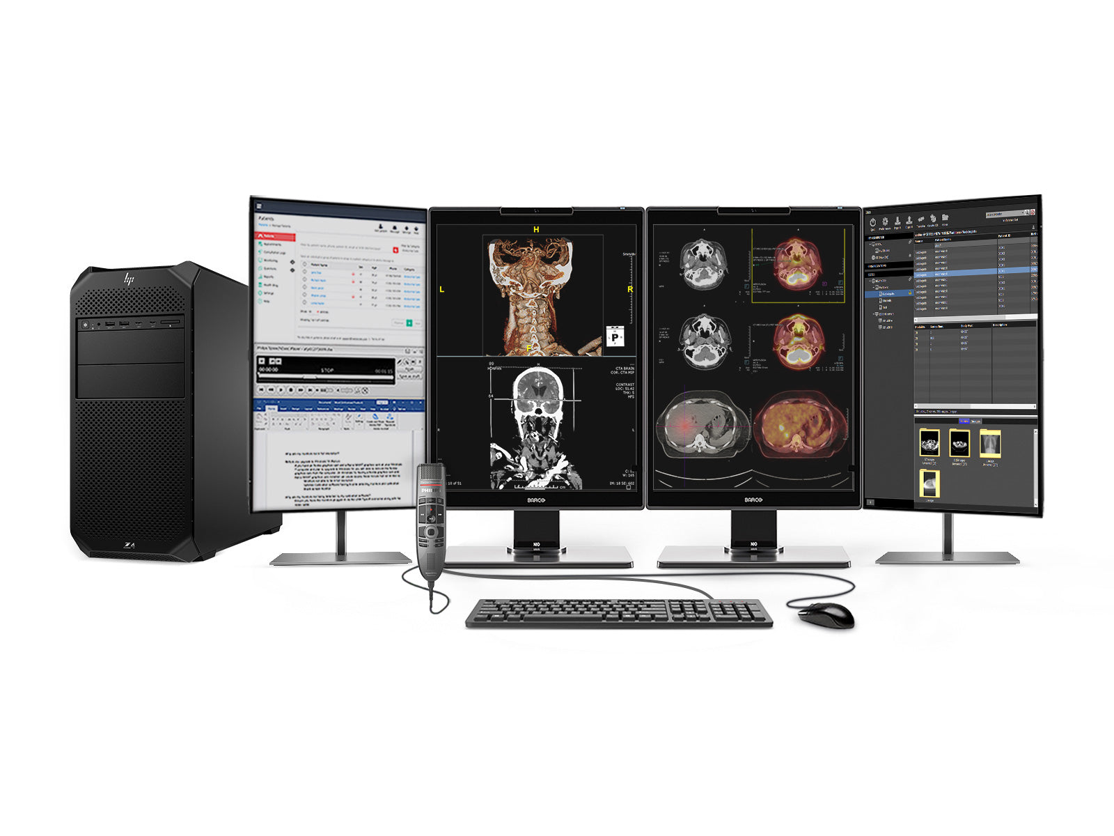 Complete PACS General Radiology Station | Barco 3MP Color LED MDNC-3521 | HP Z4 G5 Workstation | Dictation Mic | Worklist Monitor (3521Z4G5)