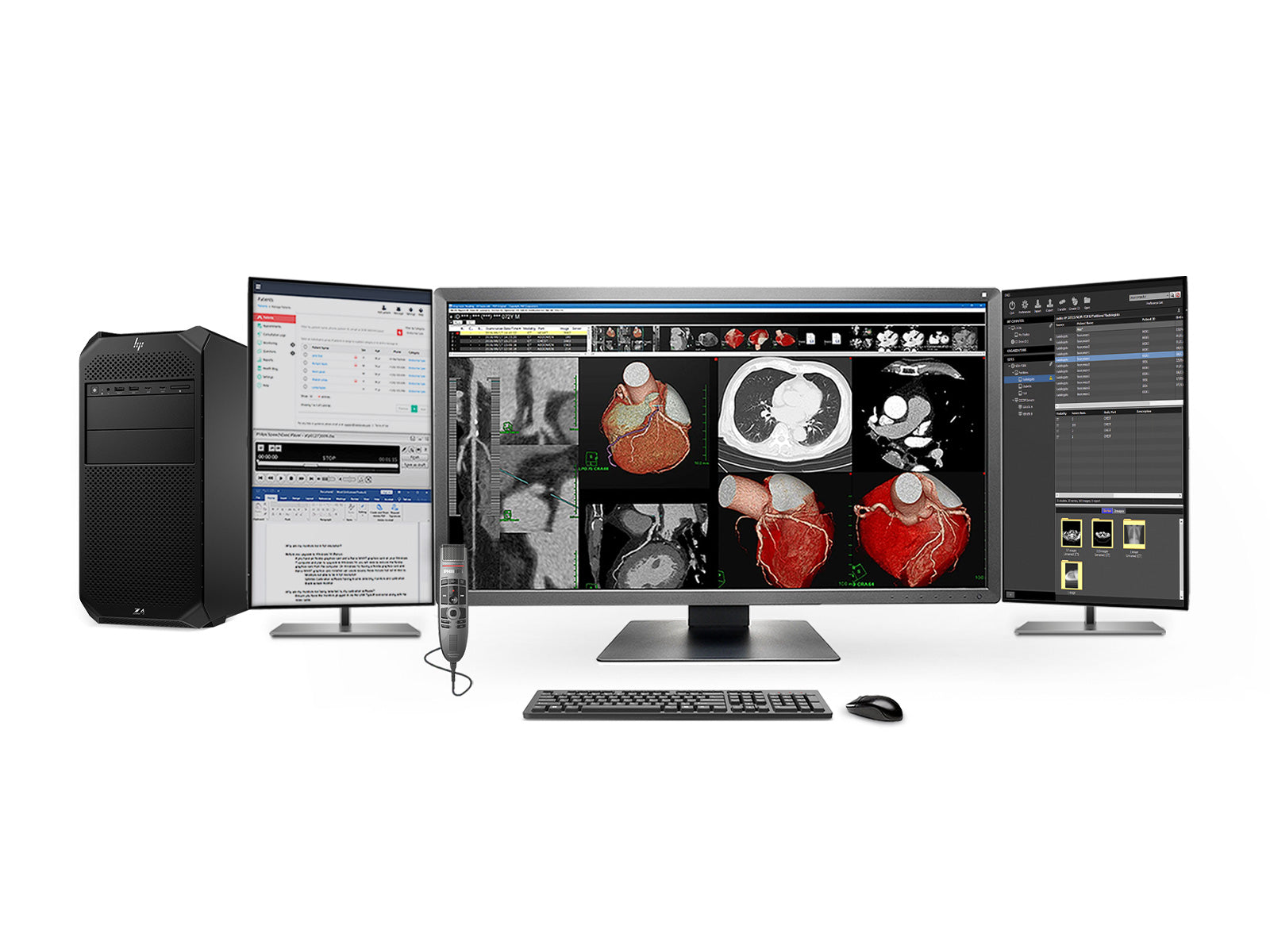 Complete PACS General Radiology Station | Eizo Radiforce MX317W 8MP Color Displays | HP Z4 G5 Workstation | Dictation Mic | Worklist Monitor (MX317WZ4G5)