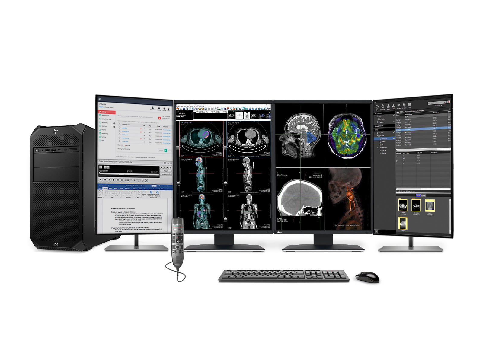 Complete PACS General Radiology Station | Eizo Radiforce RX370 3MP Color LED Displays | HP Z4 G5 Workstation | Dictation Mic | Worklist Monitor (RX370Z4G5)